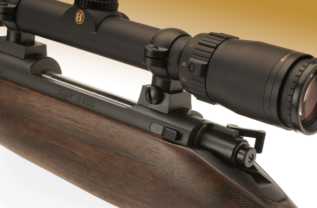 From either side of this Kimber 8400 shows the attention to the details that make this rifle a pleasure to own in a long action .30-06 rifle. Scope bases that fit perfectly, fine polish and bluing and select wood, make this rifle always in demand.